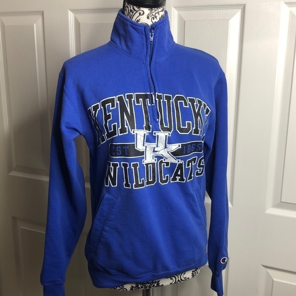 Kentucky Wildkats Blue Half Zip Pullover Kangroo‎ Pouch S